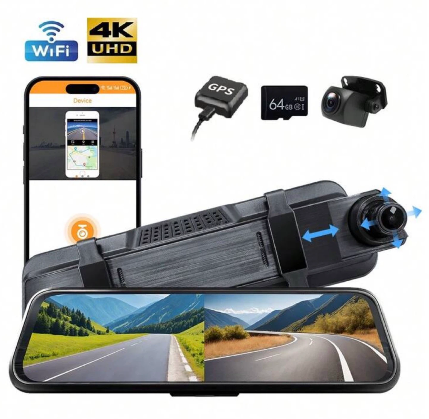 4K UHD Dash Cam with GPS and 64GB SD Card - photo 4