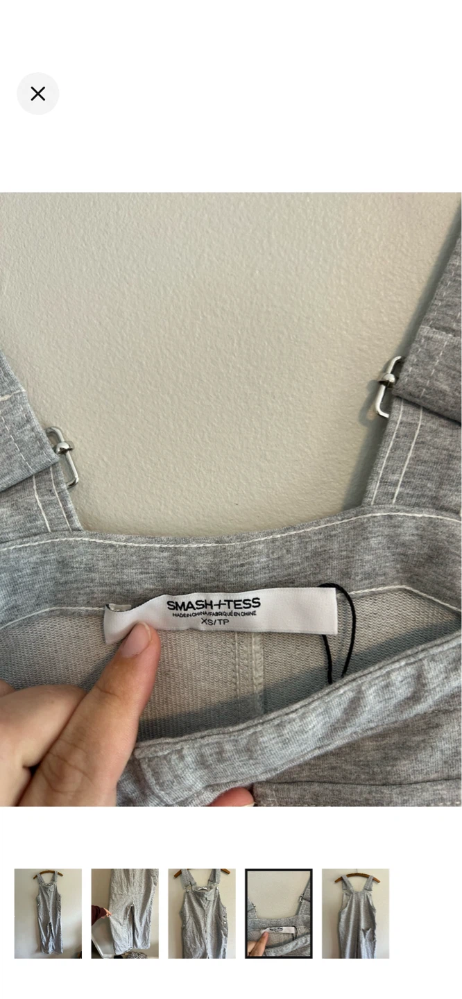 Smash & Tess xs grey wide leg overalls - photo 4