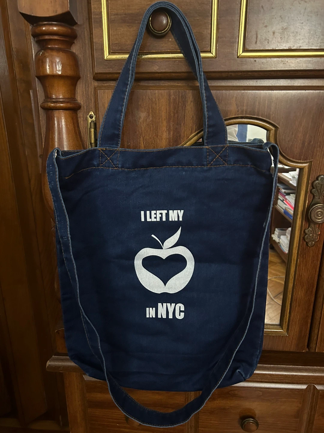 Denim Tote Bag I Left My Heart in NYC