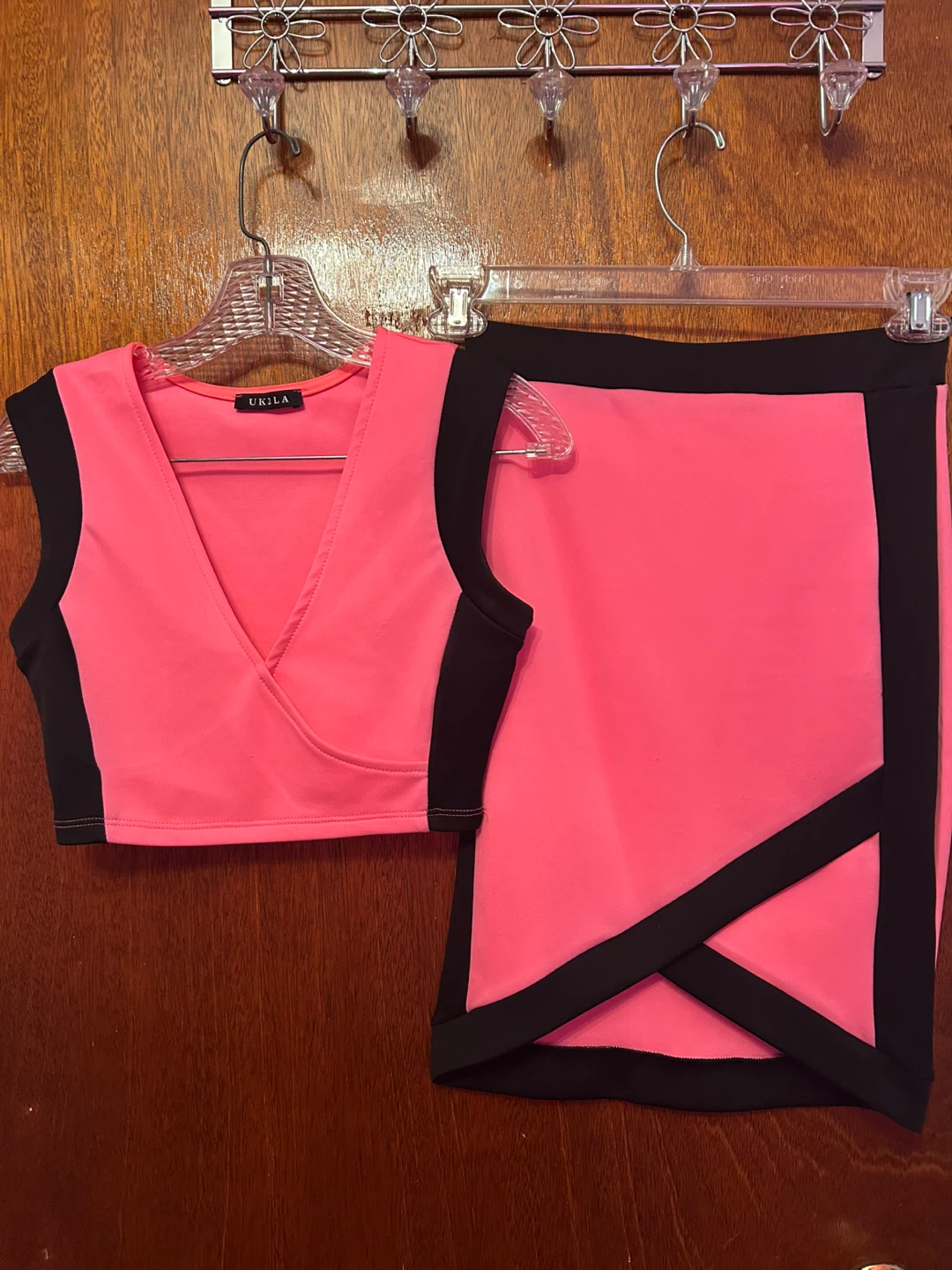 UKILA Pink & Black Two-Piece Set