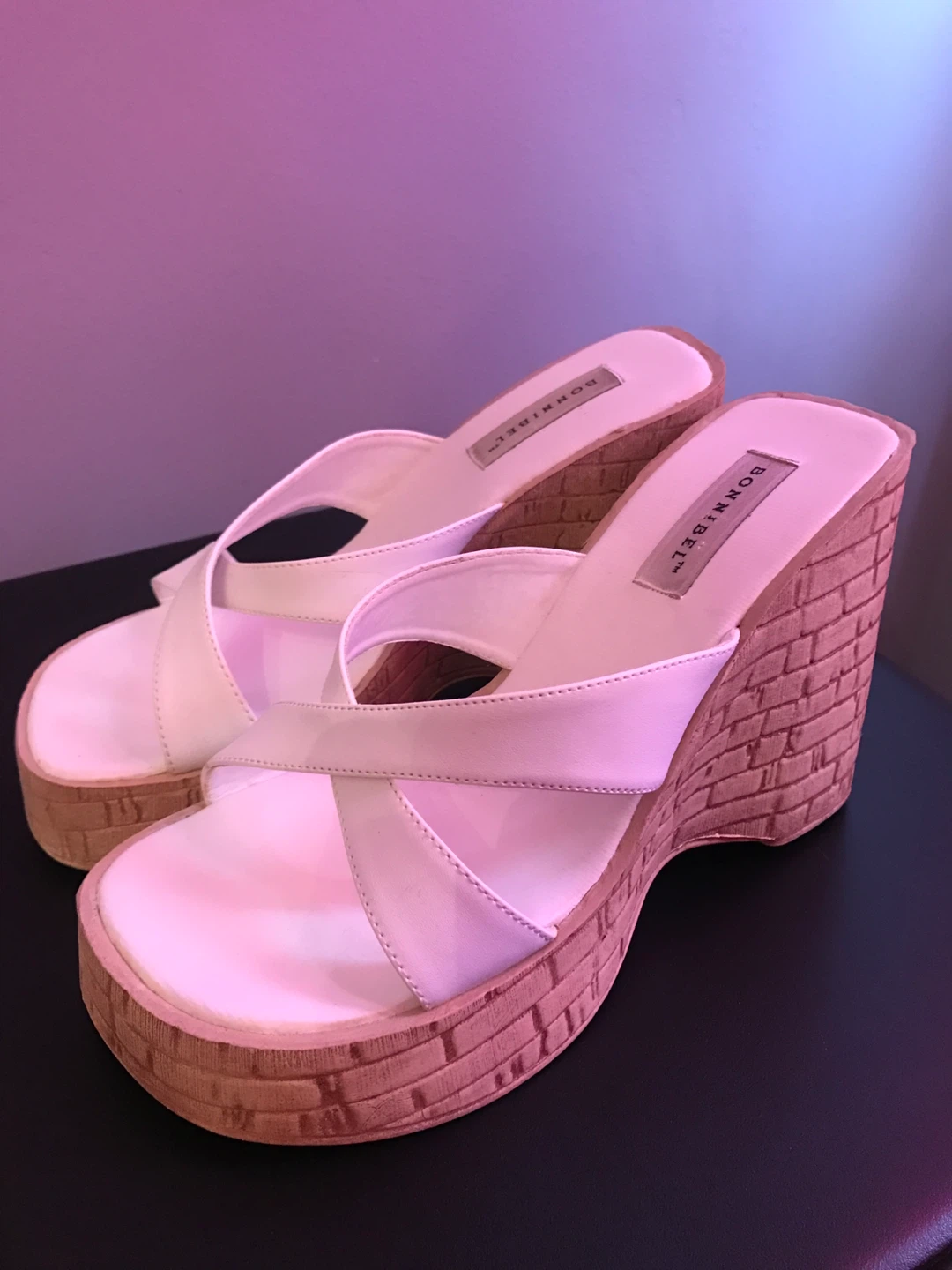 White Bonne Belle Wedge Sandals