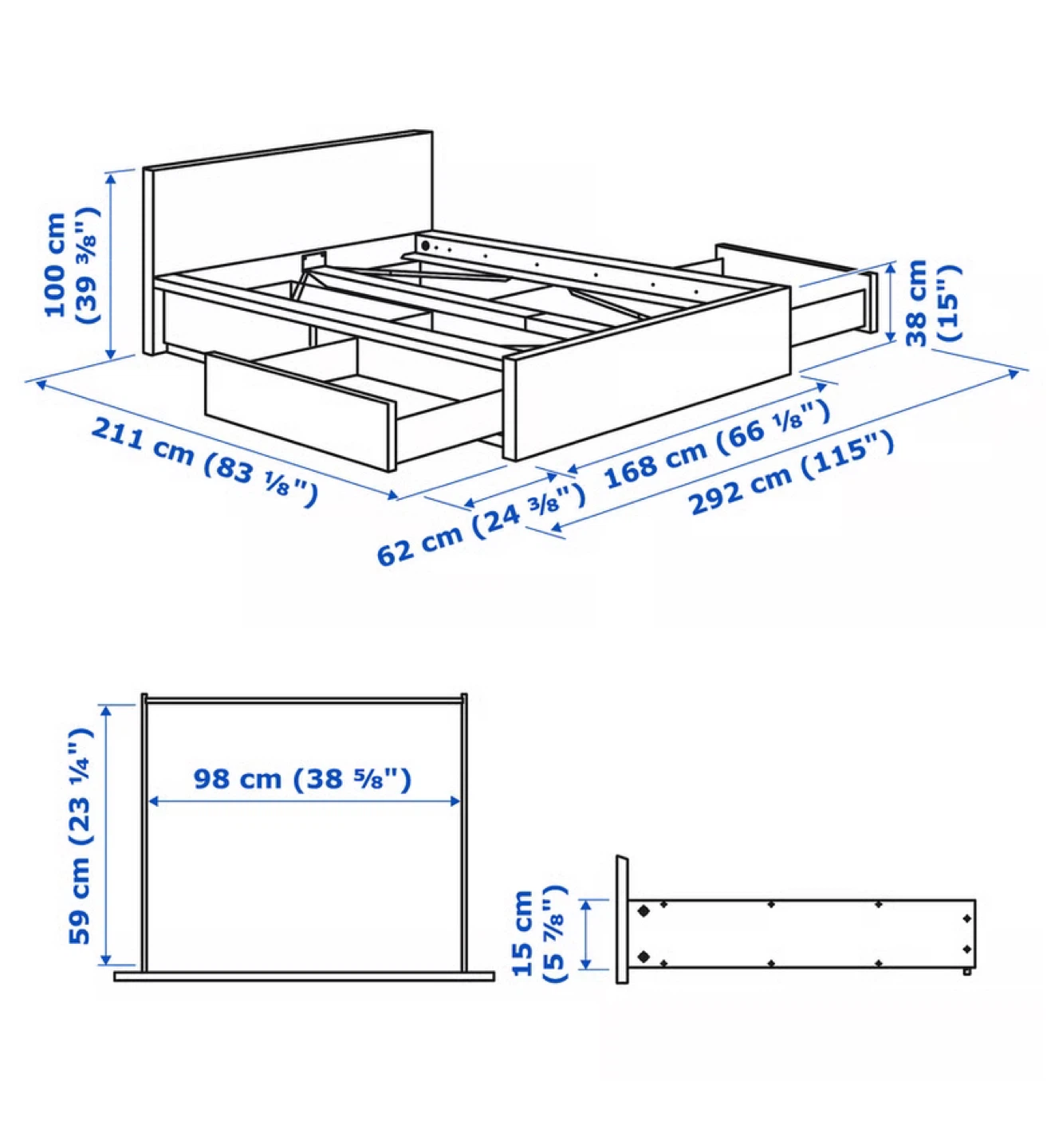 IKEA MALM Queen Size Storage Bed (CAN DELIVER) - photo 2