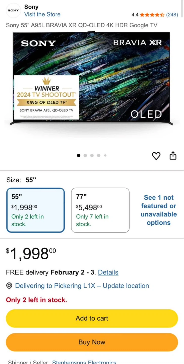 Sony 55" BRAVIA XR A95L QD-OLED 4K HDR Google TV - photo 2