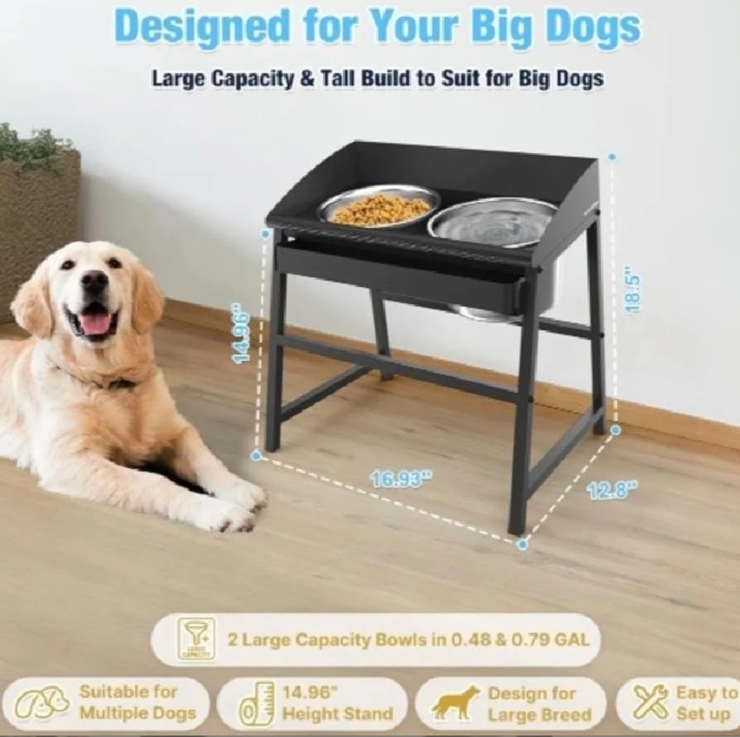 Brand New in Box Elevated Dog Bowls for Large Dog - photo 5