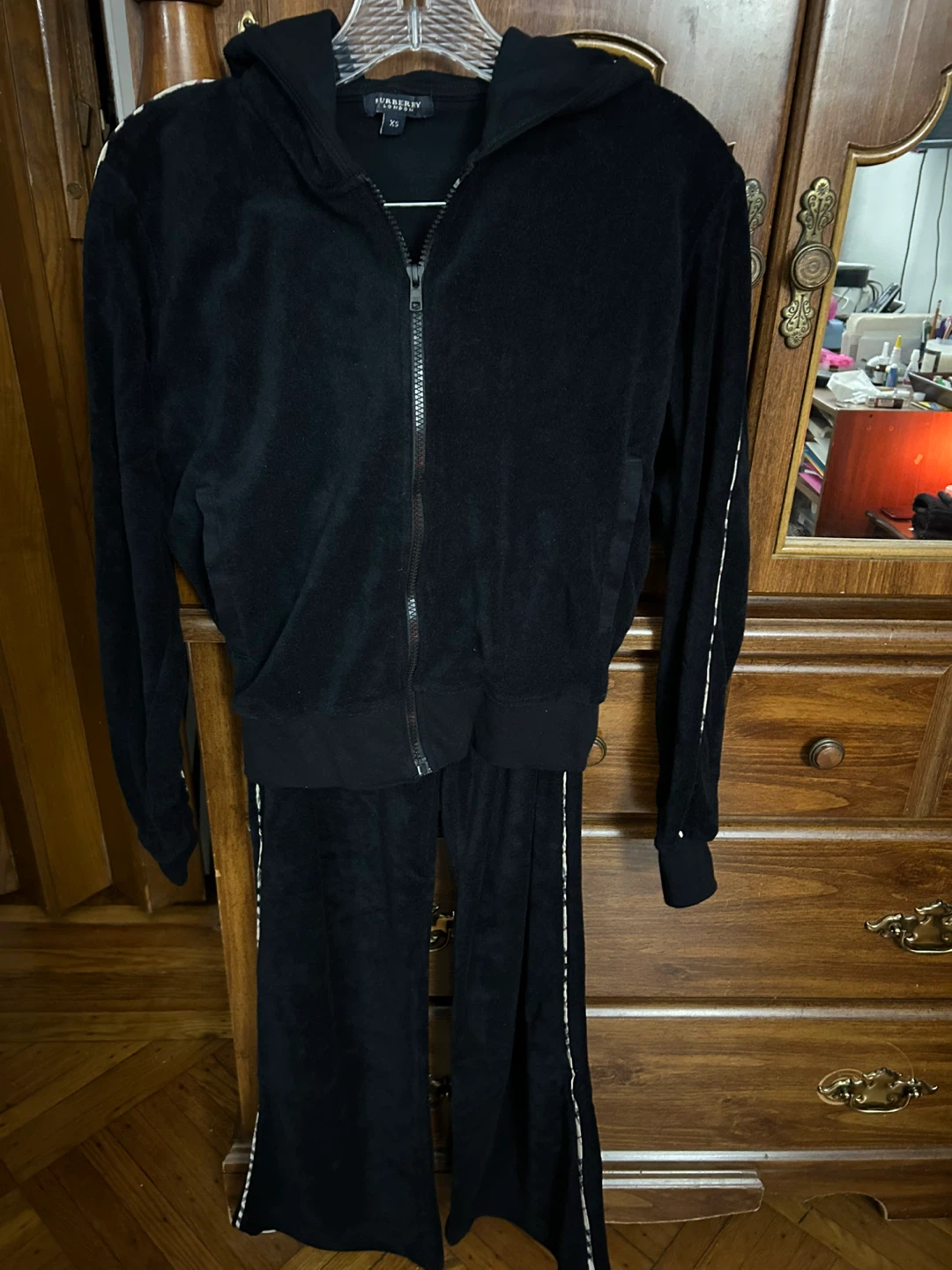 Burberry London Black Velour Tracksuit