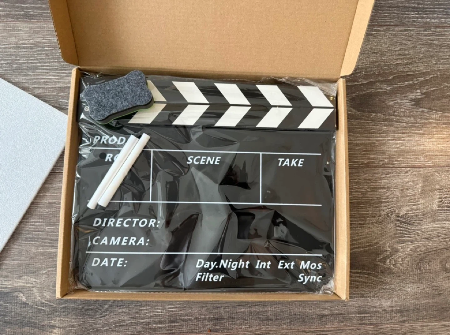 Movie Clapboard with Chalk and Eraser - New in Box