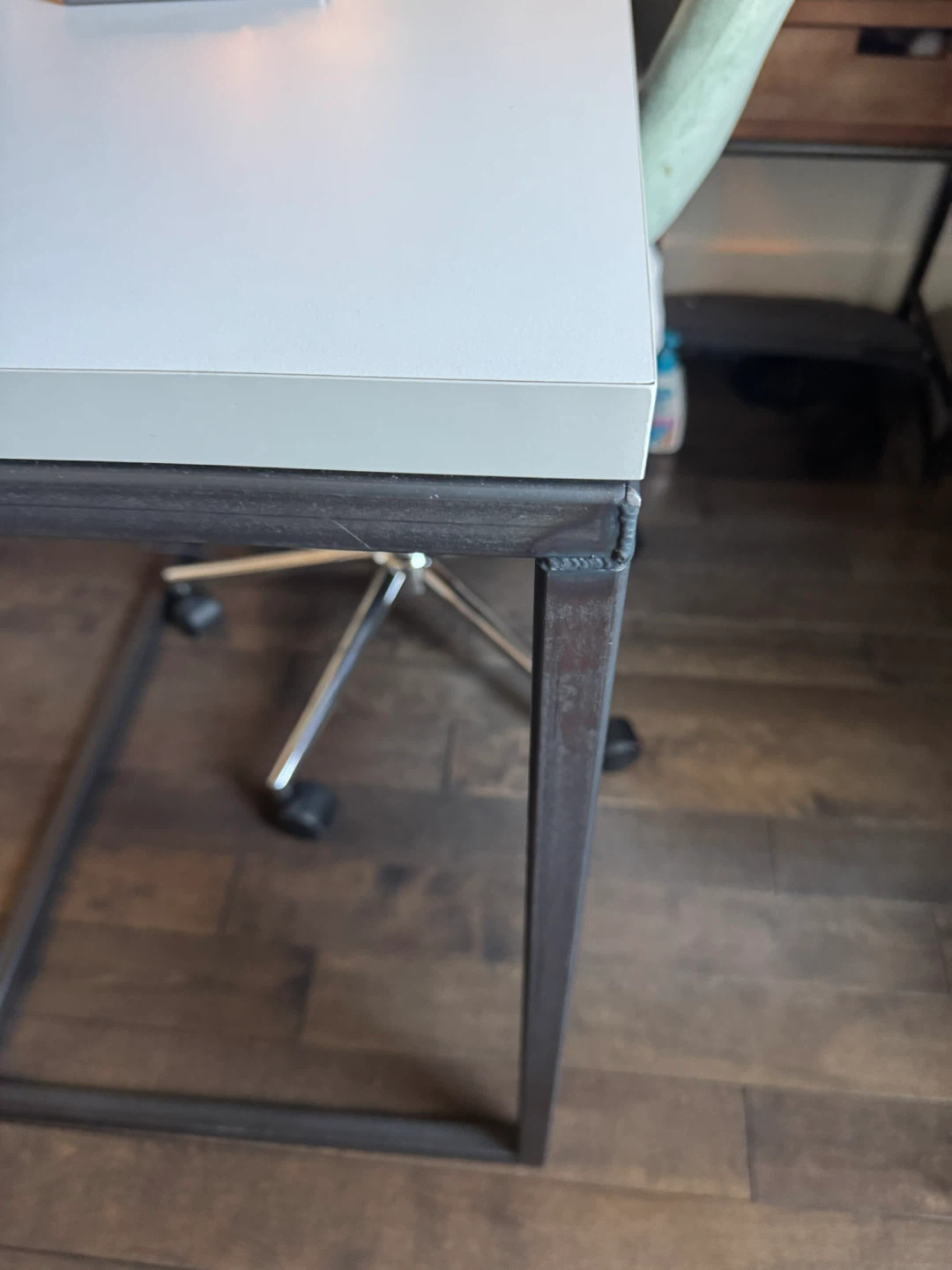 Grey Modern Desk with Metal Frame - photo 3