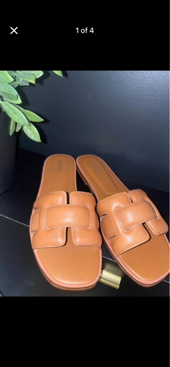 ALDO Elenaria Slide Sandals Tan Size 8
