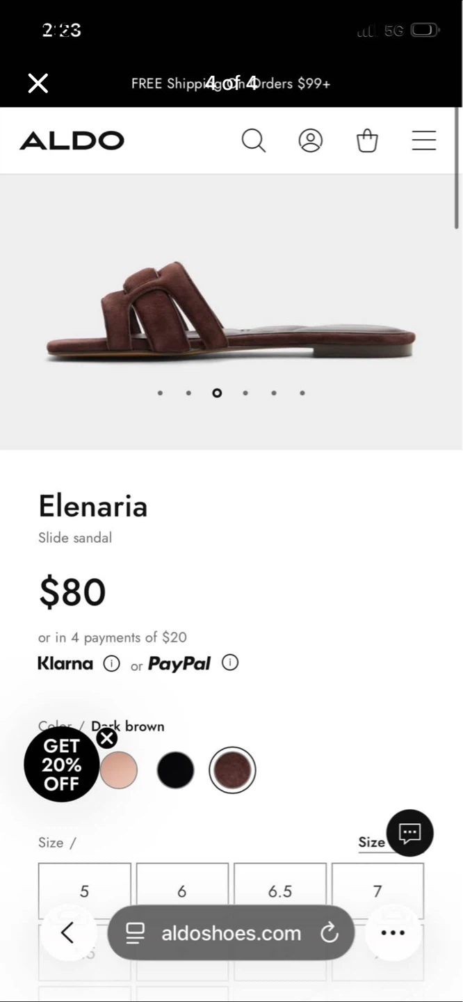 ALDO Elenaria Slide Sandals Tan Size 8 - photo 4