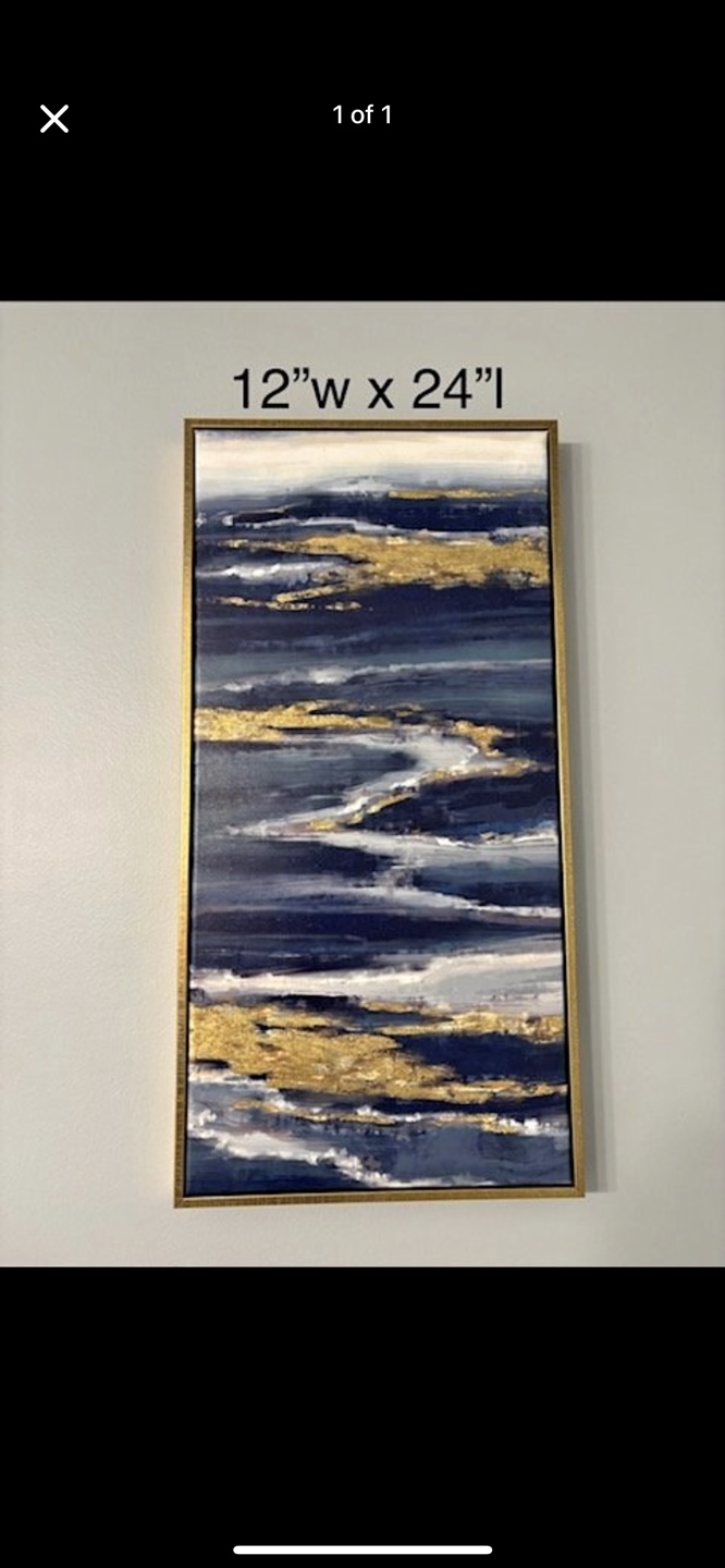 Abstract Wall Art Canvas Painting 12"x 24"