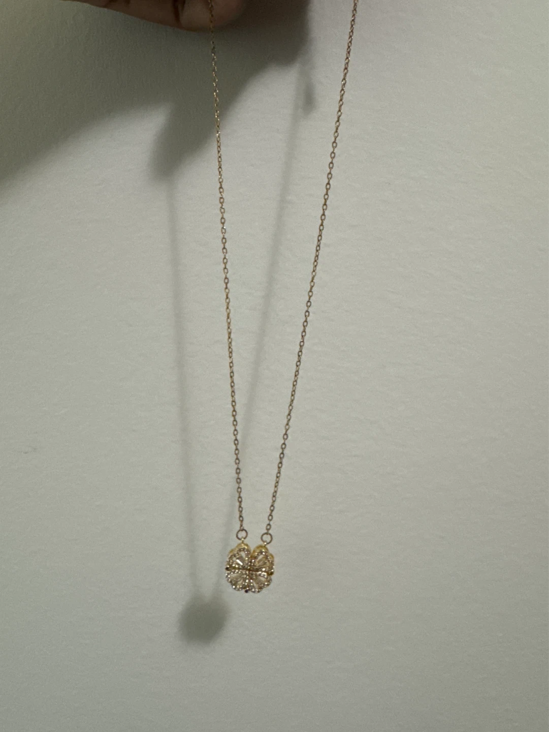 Gold Clover Heart Necklace