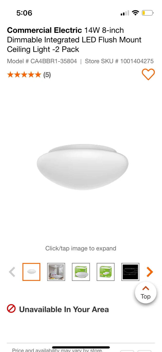 New 8” Dimmable LED Flush Ceiling Light -2 Pack - photo 2
