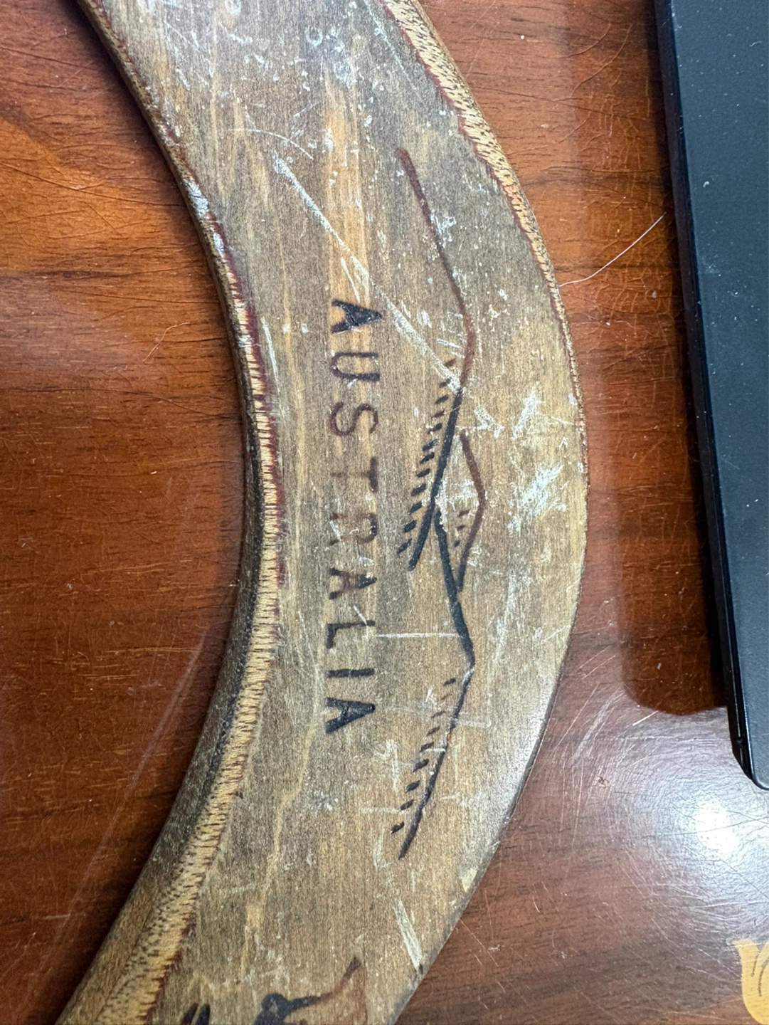 Stephen Silady Wooden Boomerang with Australian Design - photo 2