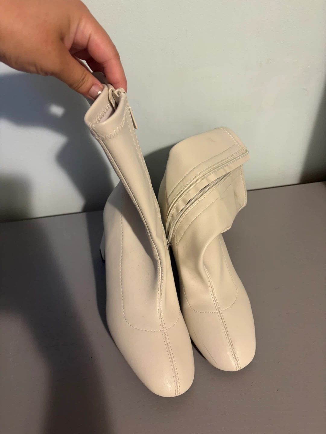 Zara White Heel Boots - photo 4