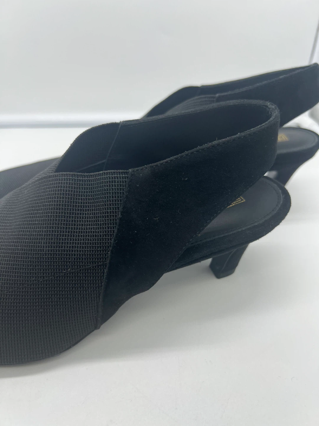 New Toteme The Mid Heel Black Suede Slingback 37 - photo 5