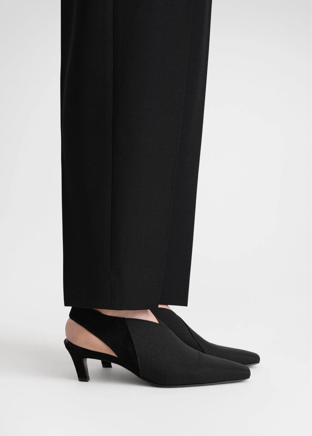 New Toteme The Mid Heel Black Suede Slingback 37