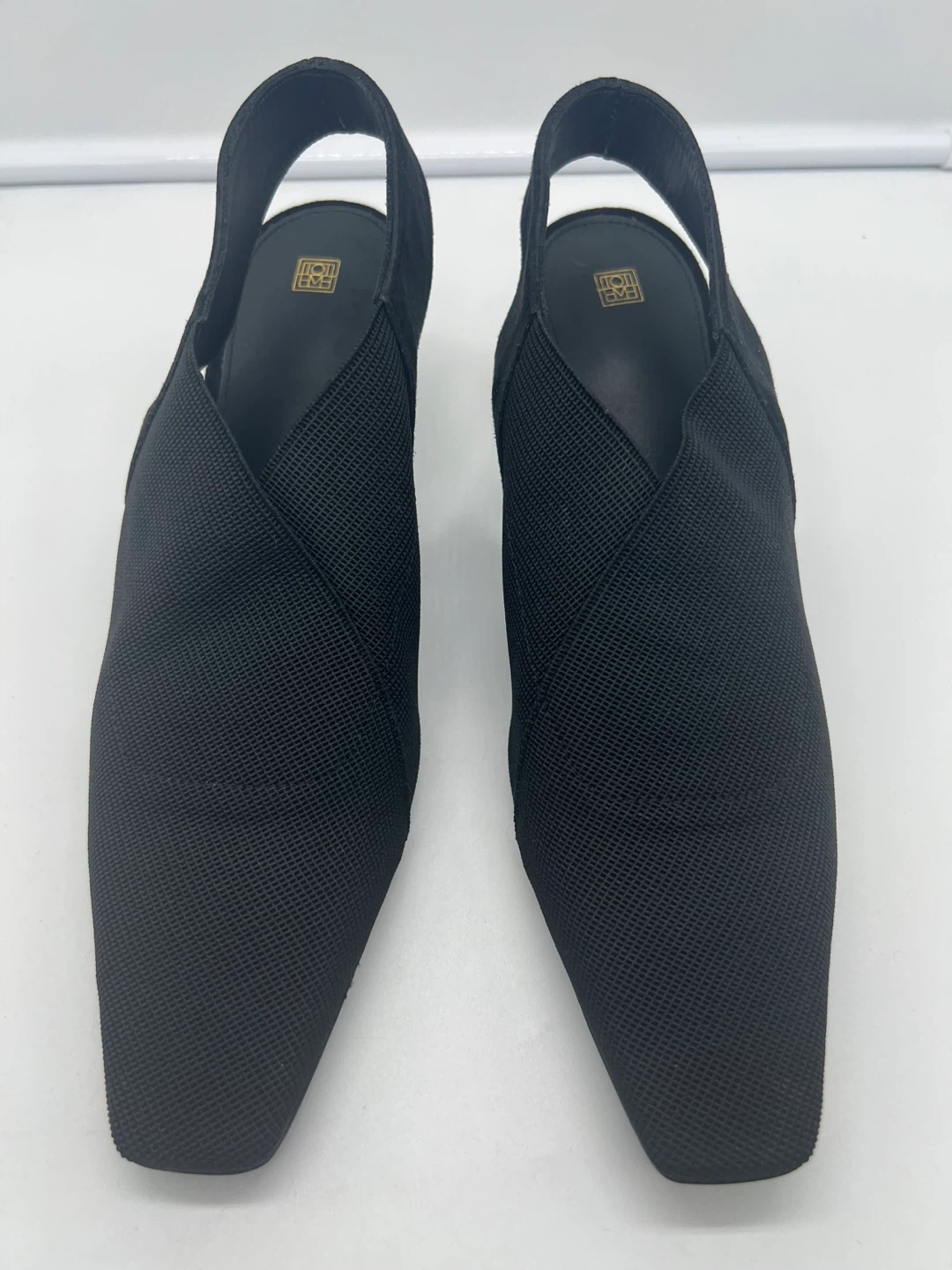 New Toteme The Mid Heel Black Suede Slingback 37 - photo 4