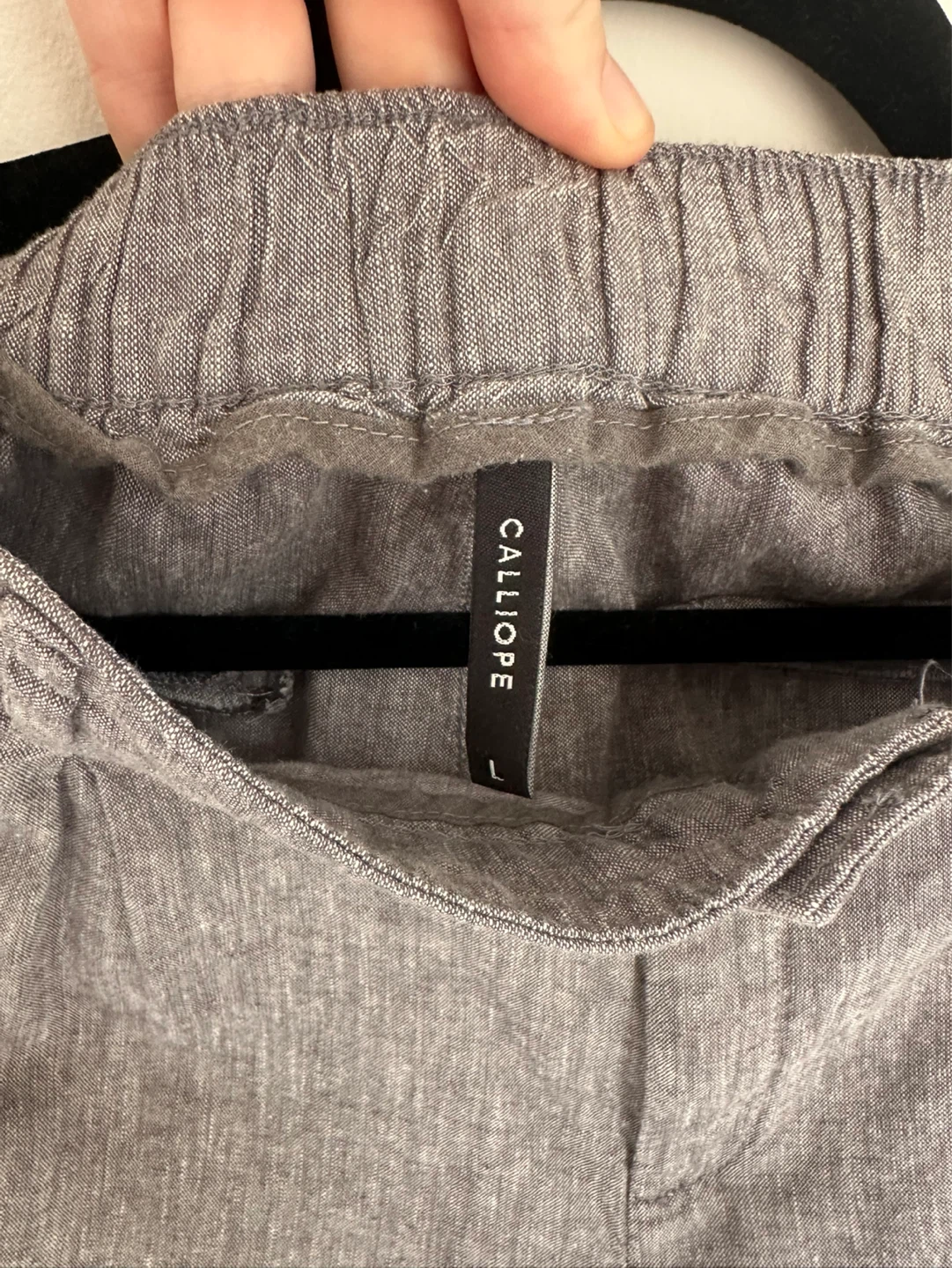Grey Linen Blend Cropped Trousers - photo 2