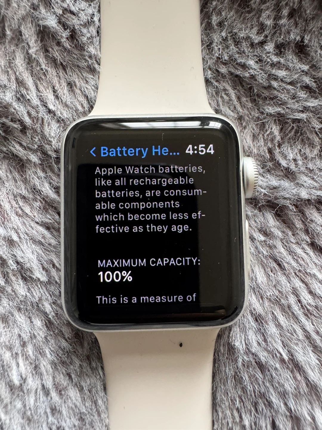 Apple Watch Series 3 38mm - 100% Battery Health