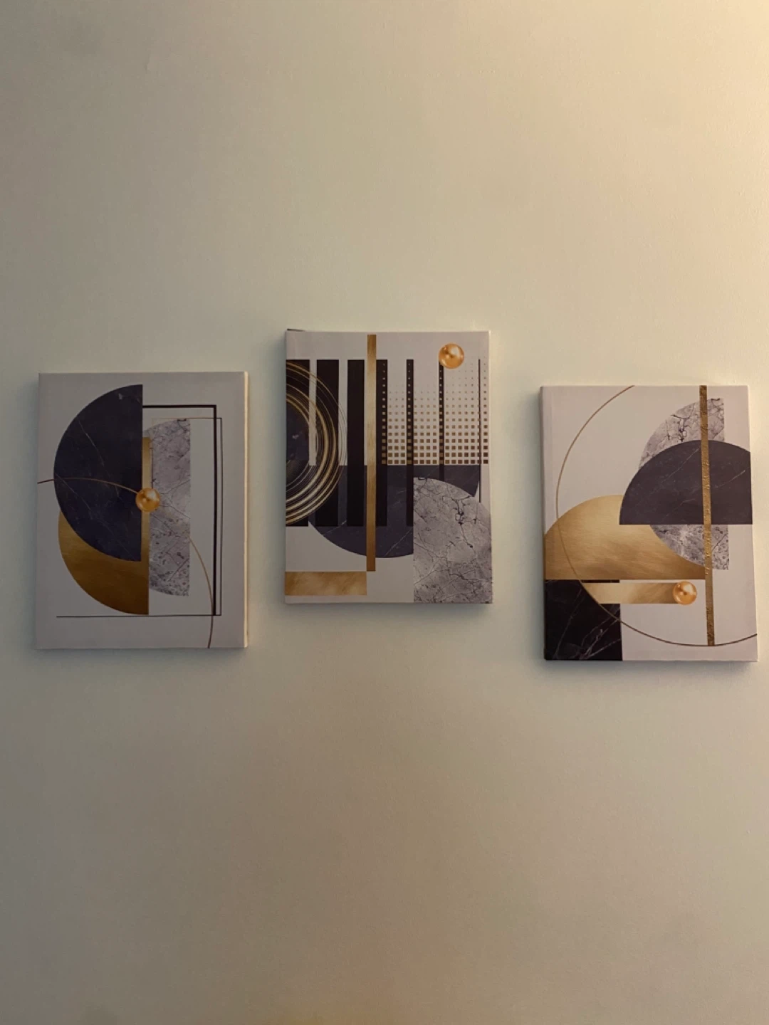 Set of 3 framed Modern Abstract Canvas Wall Art Prints