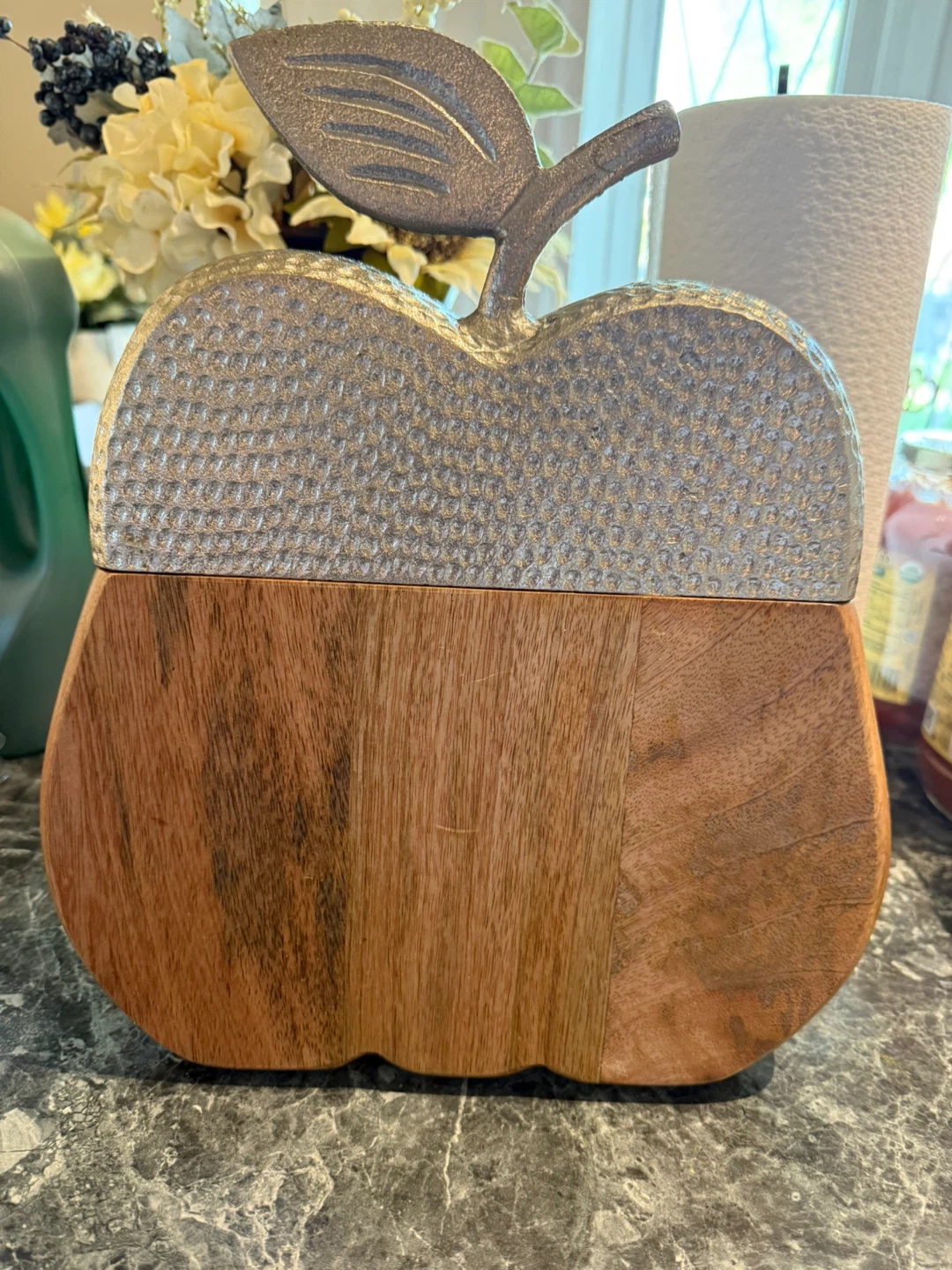 Decorative Apple Wood and Metal Frame
