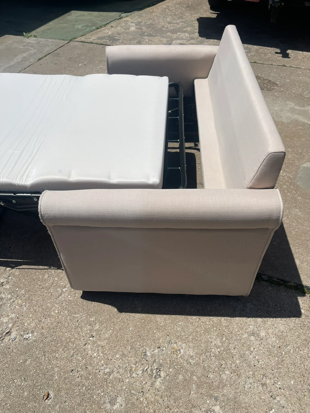 Beige Loveseat Sleeper Sofa with USB Ports - photo 4