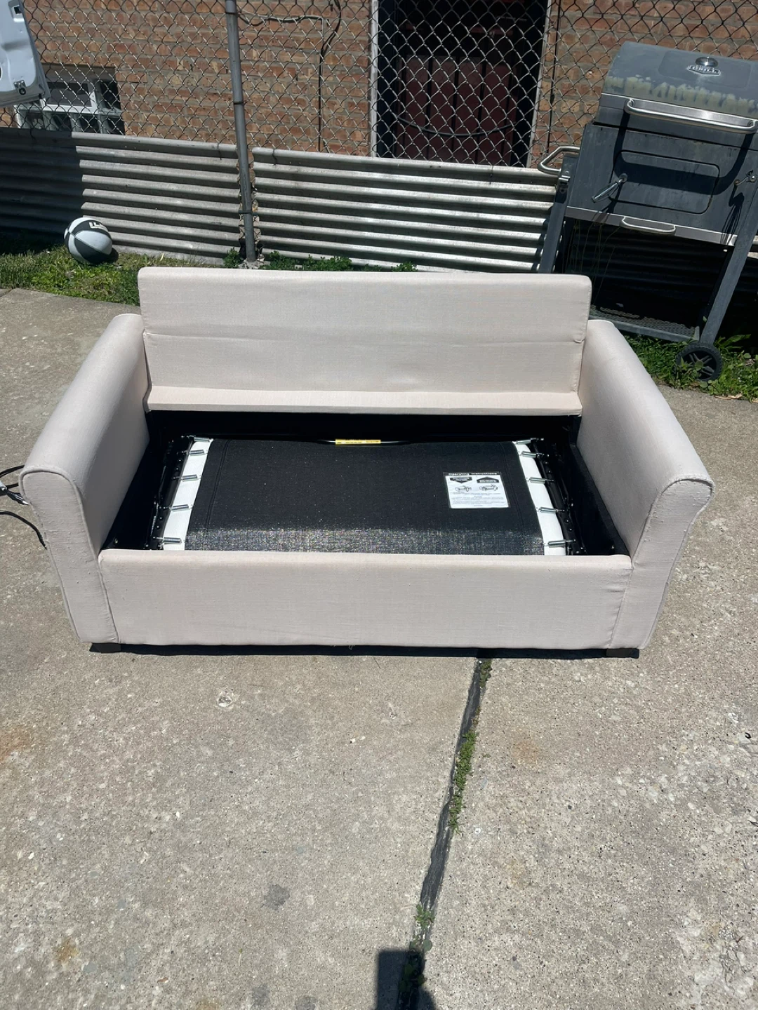 Beige Loveseat Sleeper Sofa with USB Ports - photo 3