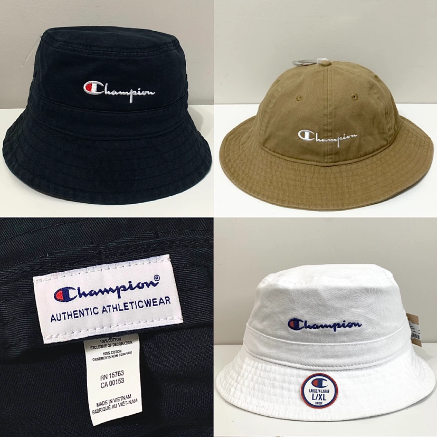 Champion Bucket Hat Adult Sun/Beach Wide Brim Garment Washed Hat