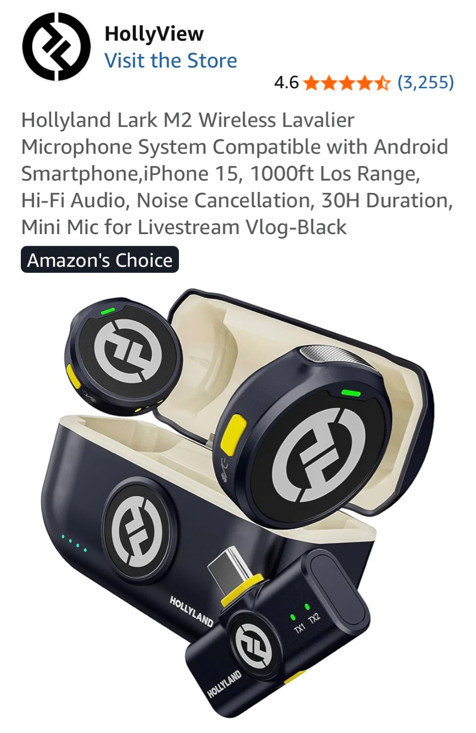 Hollyland Lark M2 Wireless Lavalier Microphone System