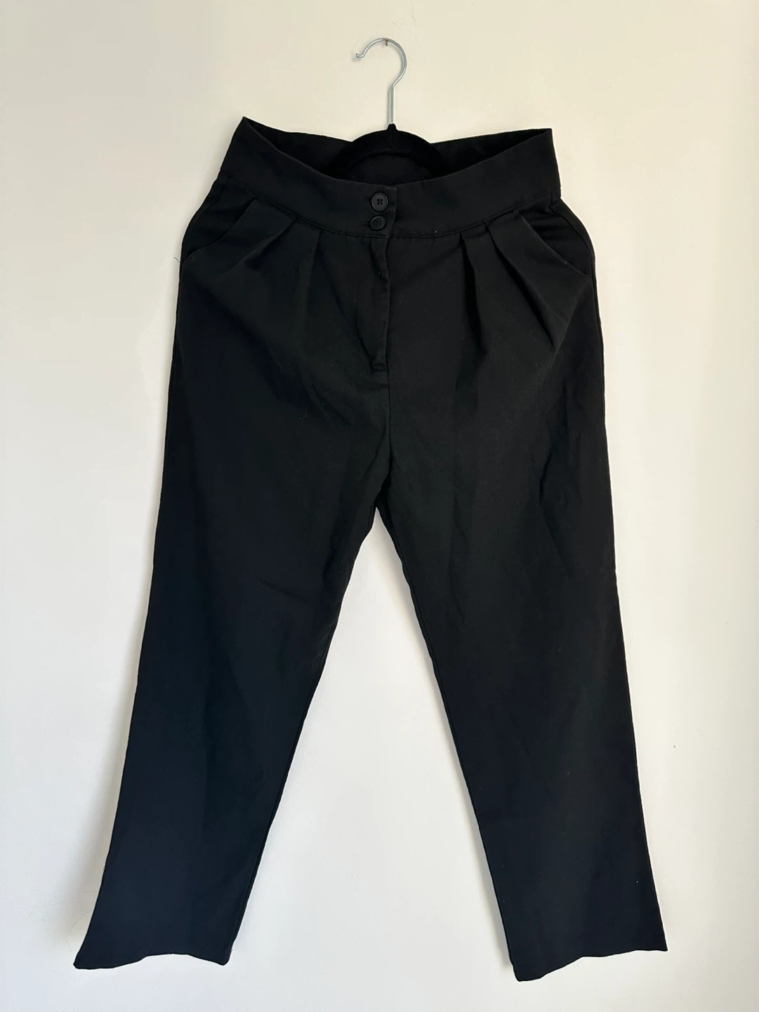 Black High-Waisted Pleated Pants - photo 2