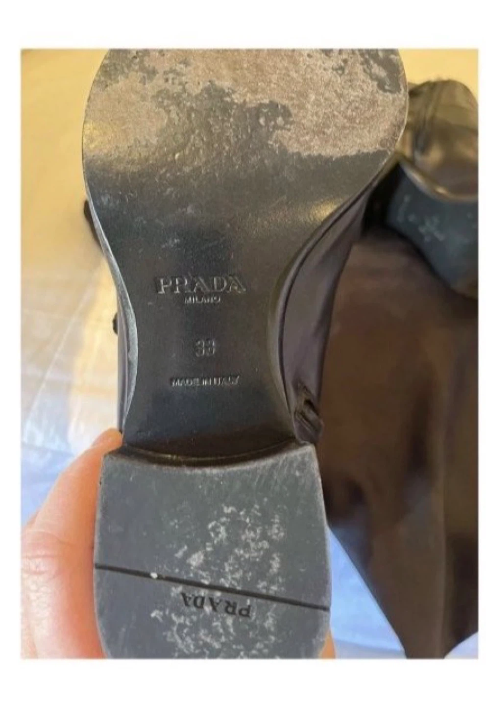 Prada Black Leather Ankle Boots with Buckles - Size 38 - photo 4