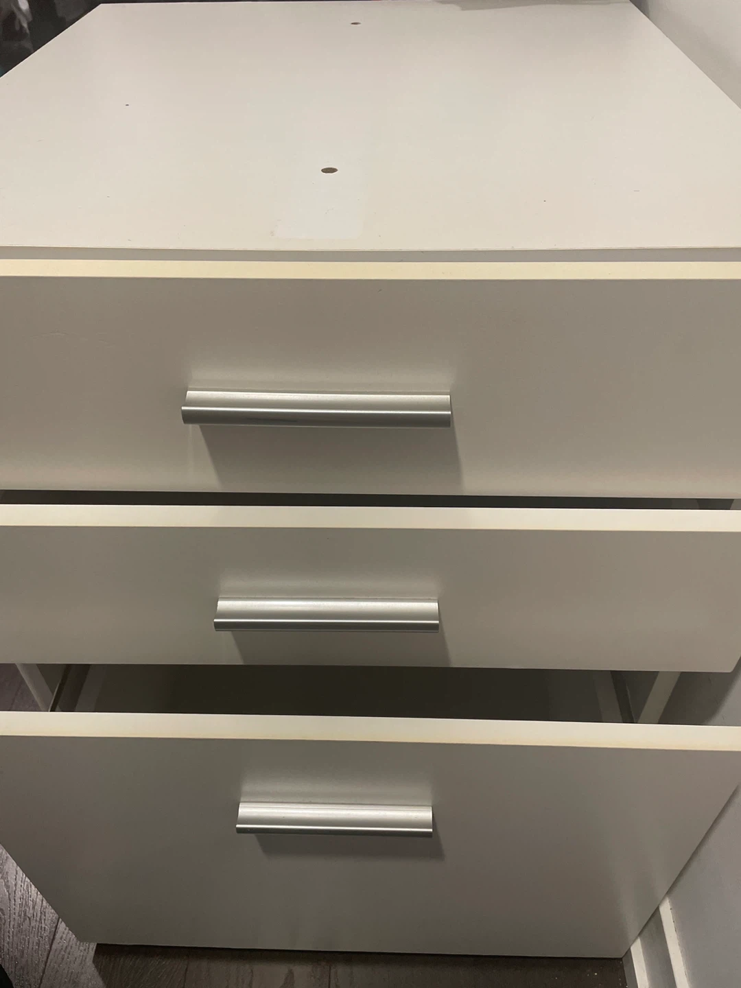 2 White Drawers, Filing Cabinet on Wheels