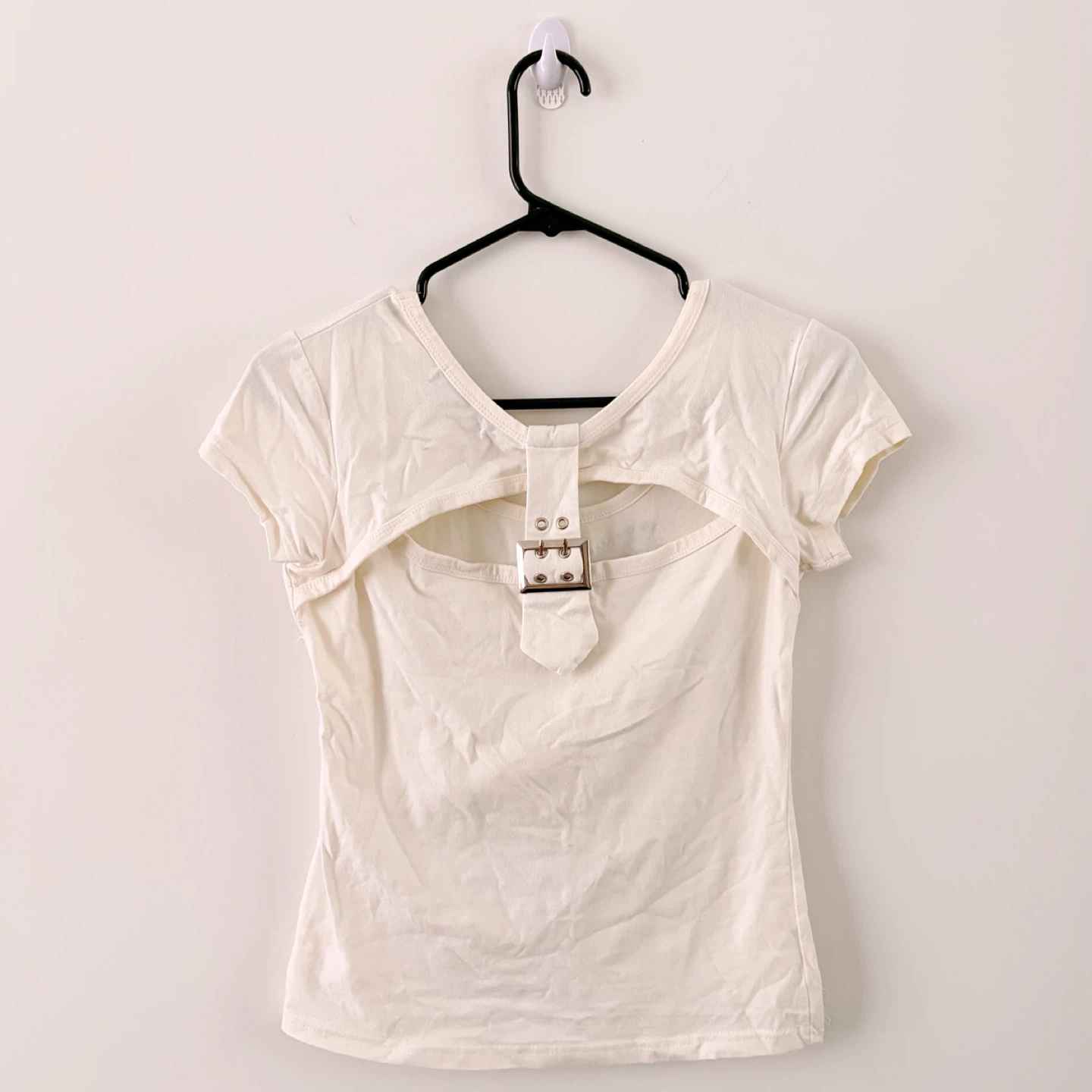 Y2K Vintage Sequin Embellished White Tshirt - photo 4