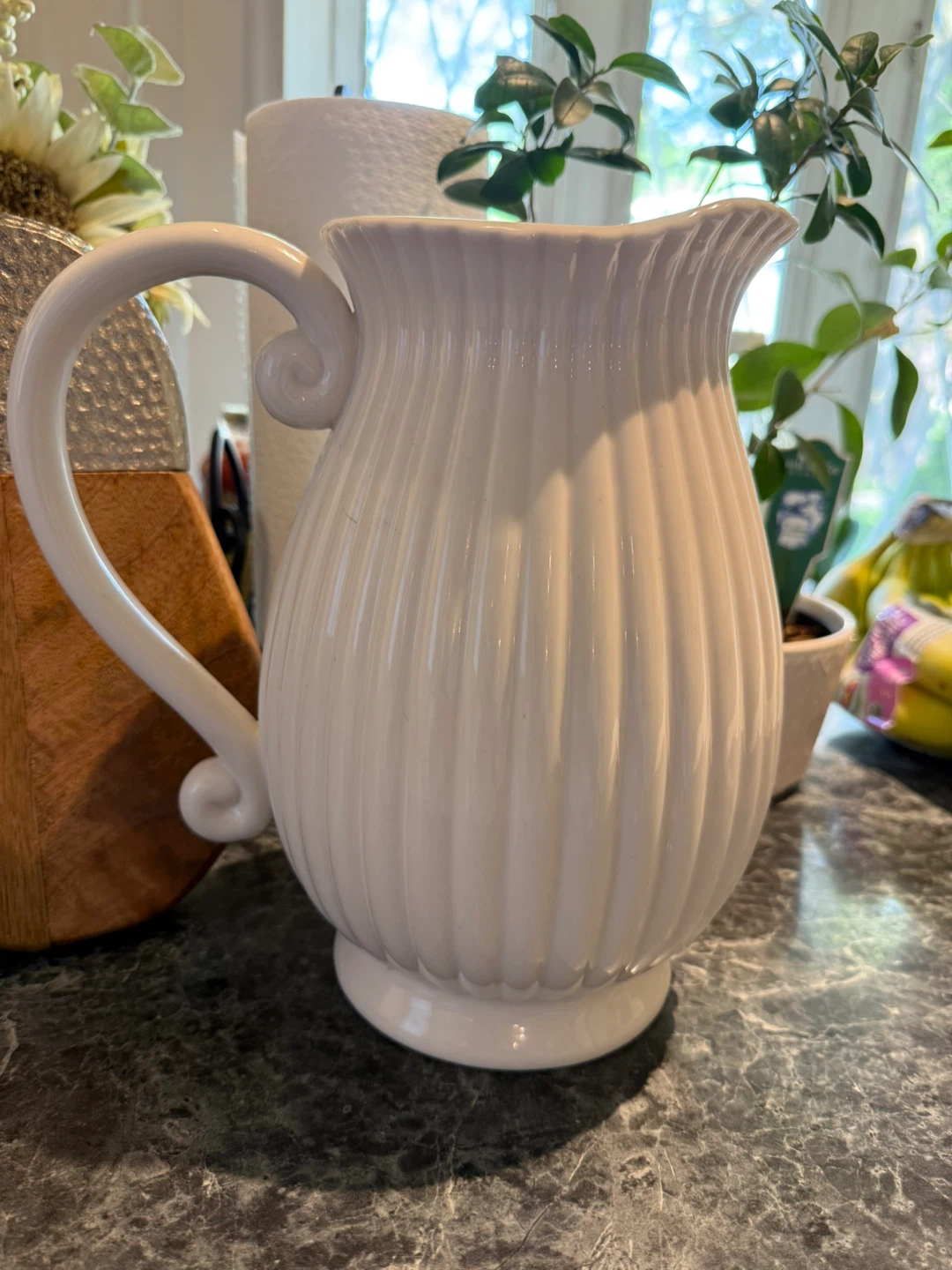 White Ceramic Pitcher