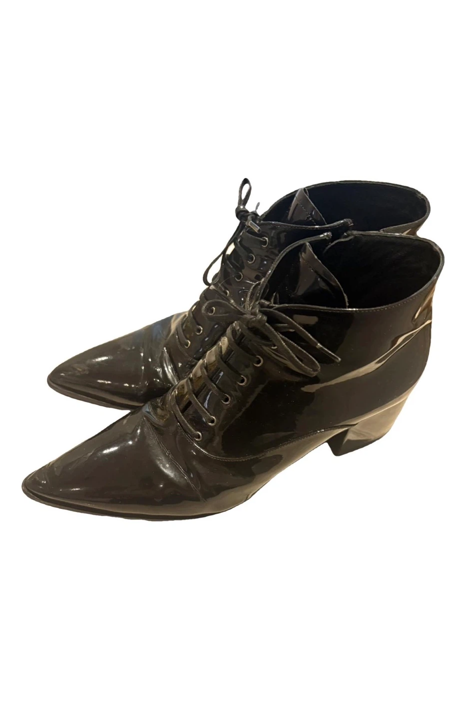 Miu Miu Black Patent Leather Ankle Boots