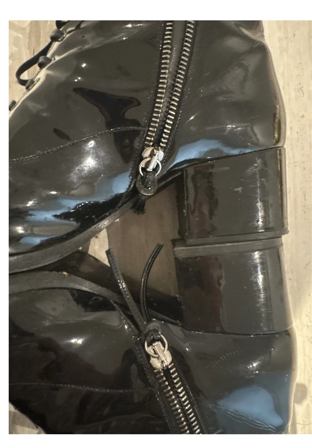 Miu Miu Black Patent Leather Ankle Boots - photo 5