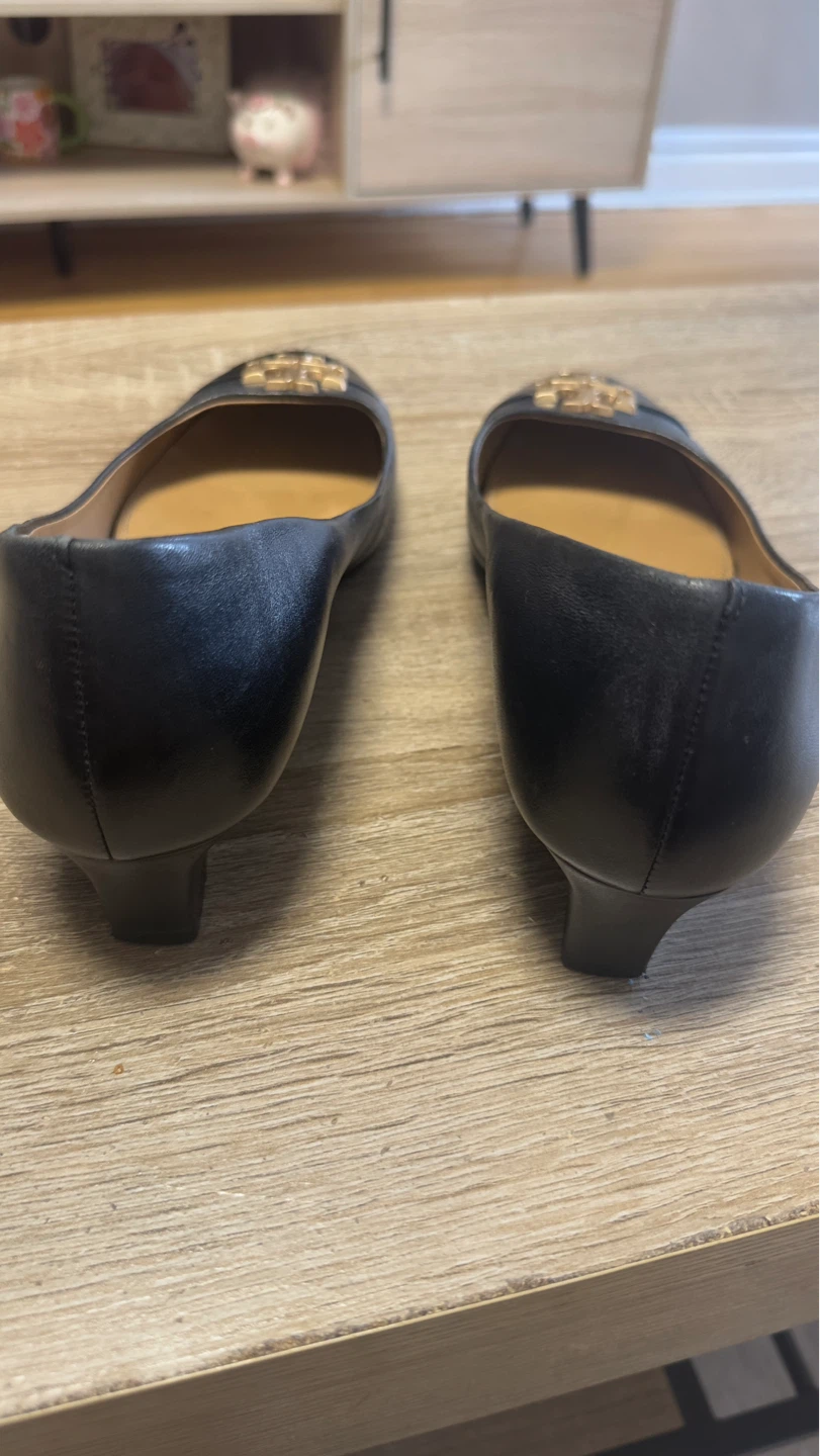 Tory Burch Black Leather Wedge Shoes - Size 8.5 - photo 2
