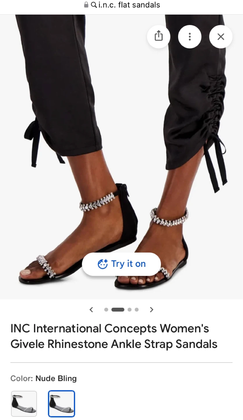 Size 7 INC Givele Rhinestone Ankle Strap Sandals