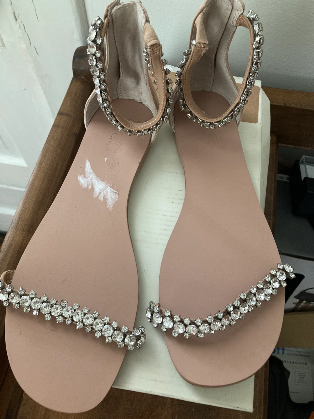 Size 7 INC Givele Rhinestone Ankle Strap Sandals - photo 3