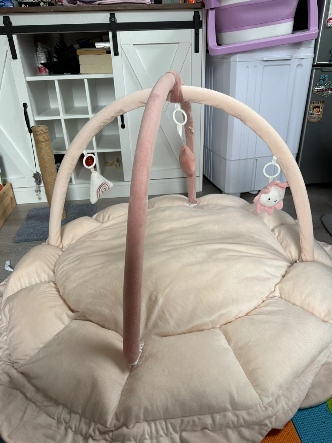 Pink Baby Play Mat with Arch and Toys