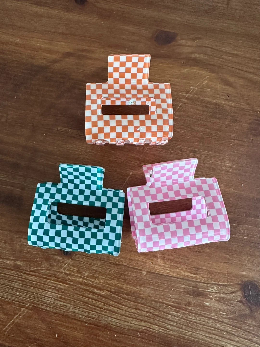Set of 3 Checkerboard Claw Clips - photo 2
