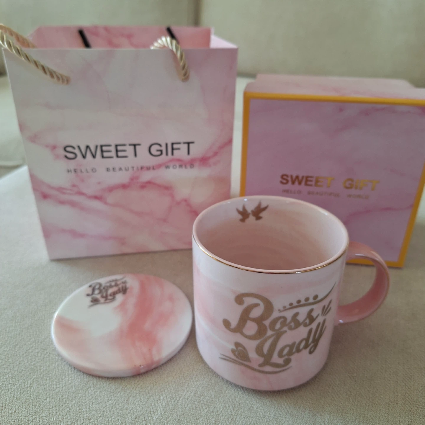 Boss Lady Mug with Coaster Gift Set