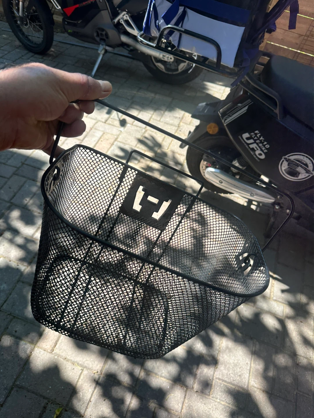 Black Metal Basket with Handle