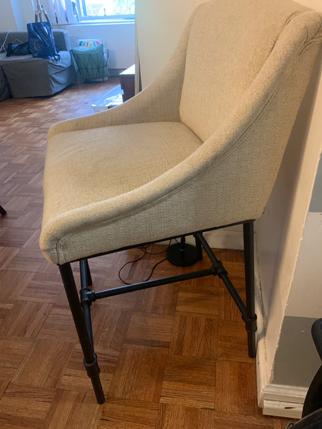 Cream Upholstered Bar Stool - photo 2