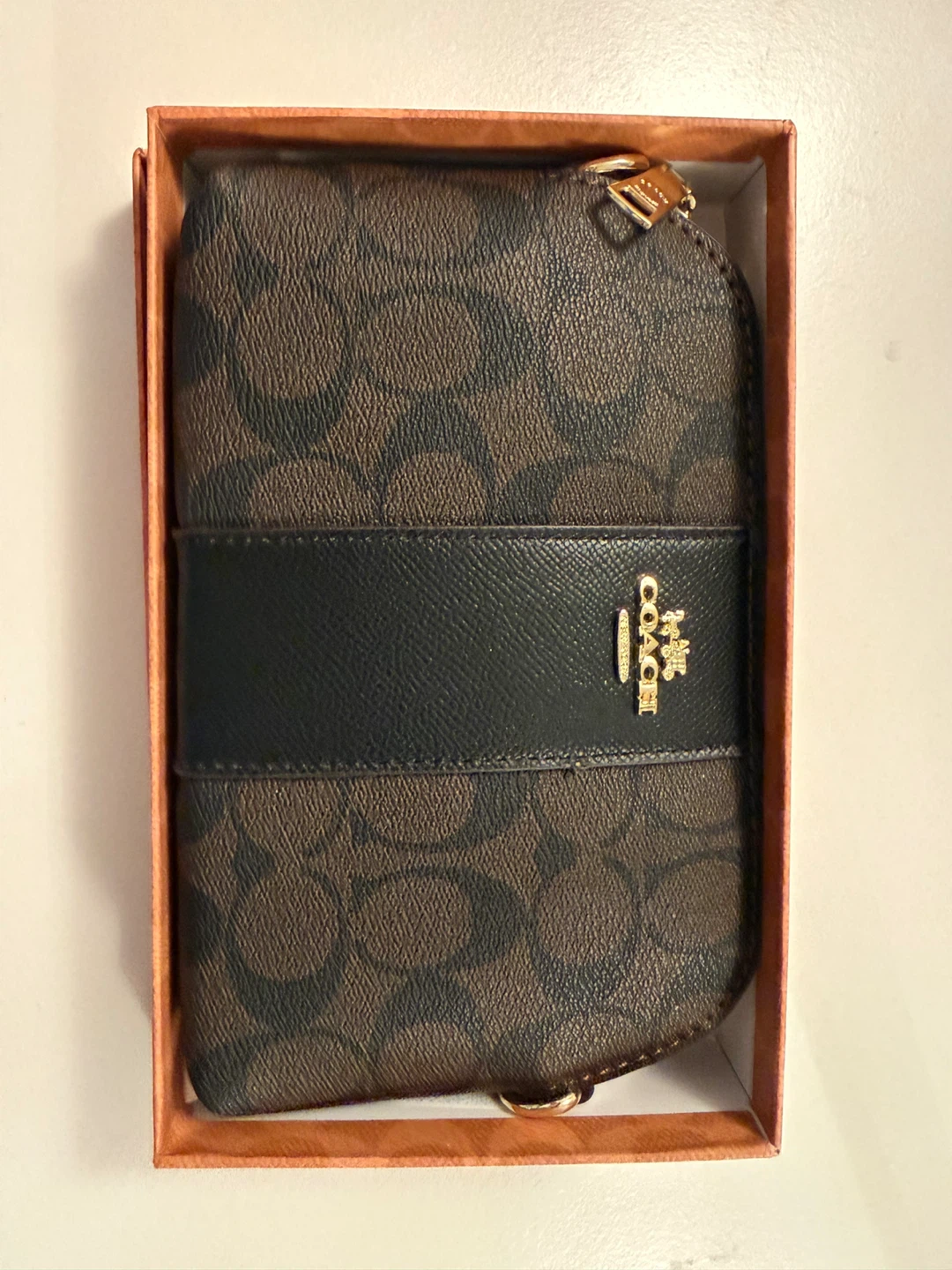 Coach Signature Print Wristlet