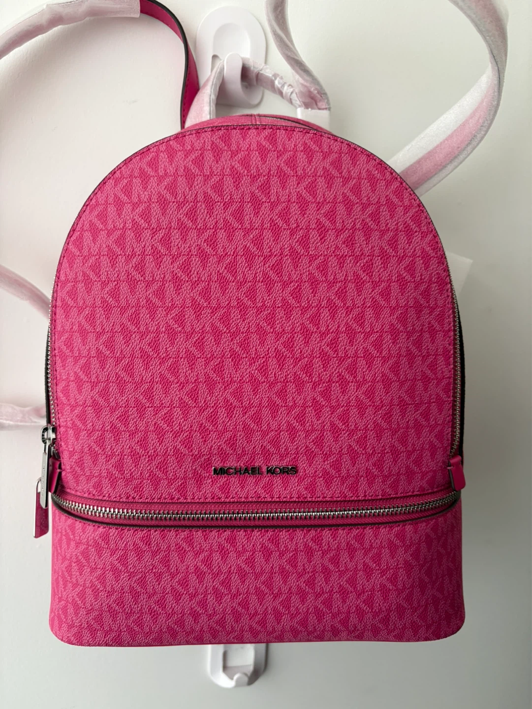 Michael Kors Pink MK Logo Backpack