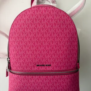 Michael Kors Pink MK Logo Backpack