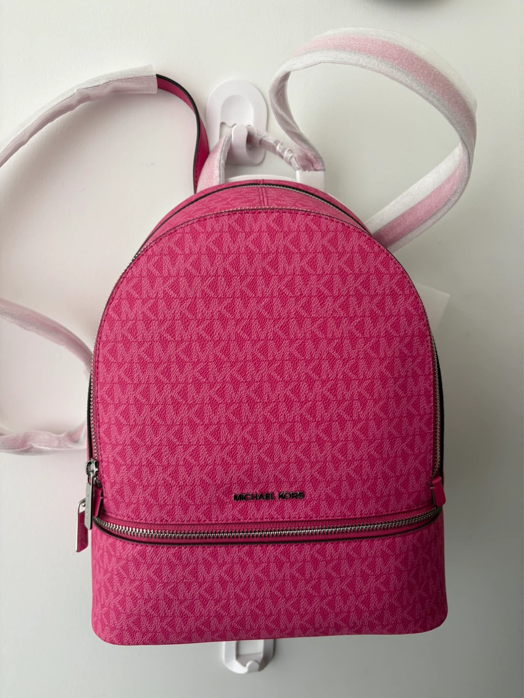 Michael Kors Pink MK Logo Backpack - photo 3