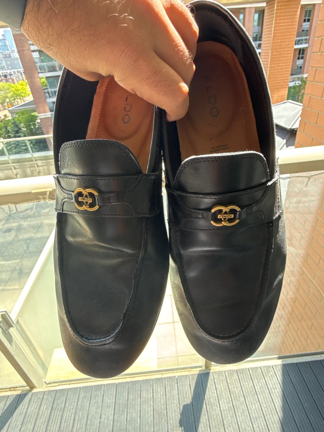 ALDO Black Loafers with Gold Buckle - photo 3