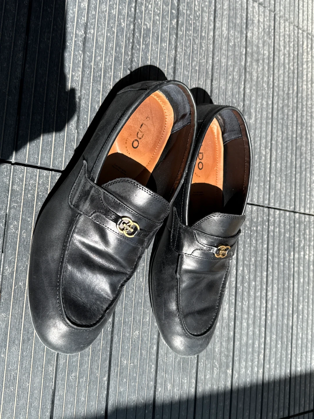 ALDO Black Loafers with Gold Buckle - photo 2